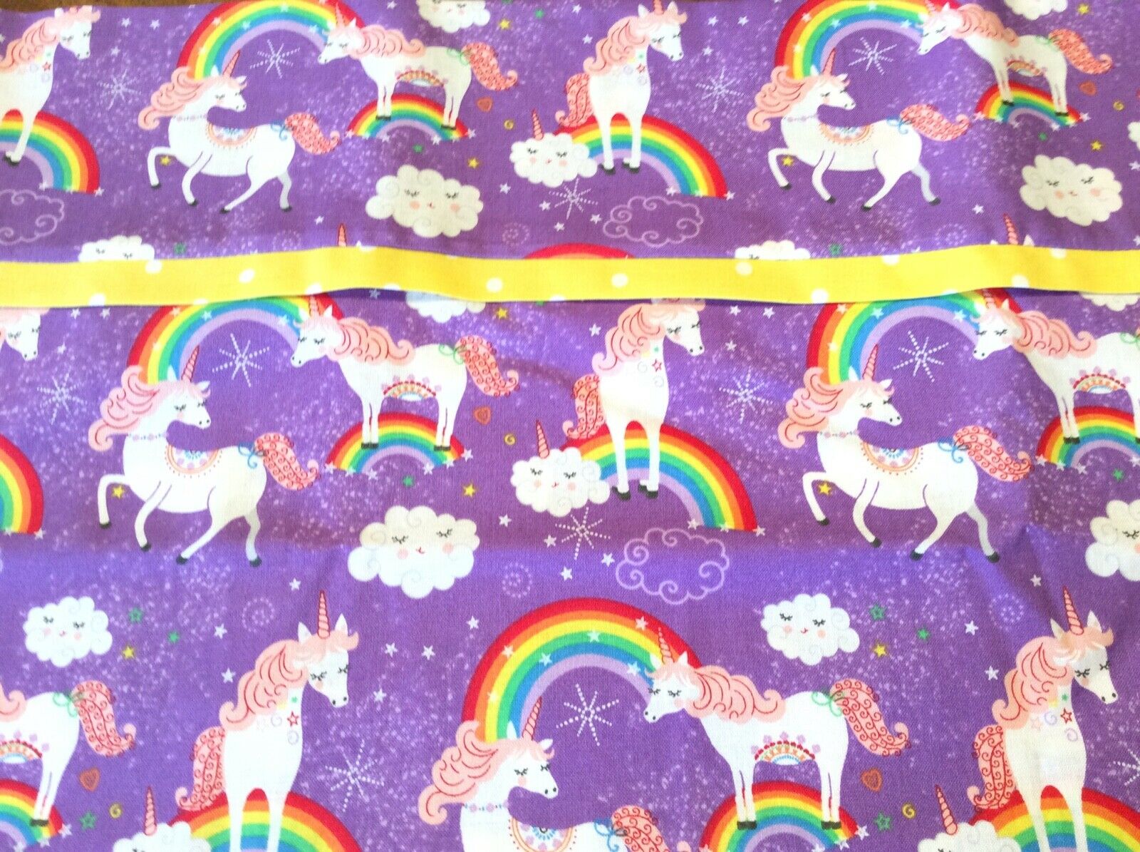 Handmade Rainbow Unicorn  Pillowcase Standard Size