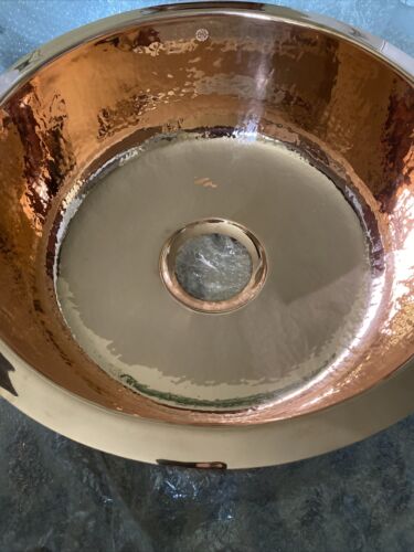 Waterworks Normandy Hammered Copper Round Kitchen Sink With Center Drain