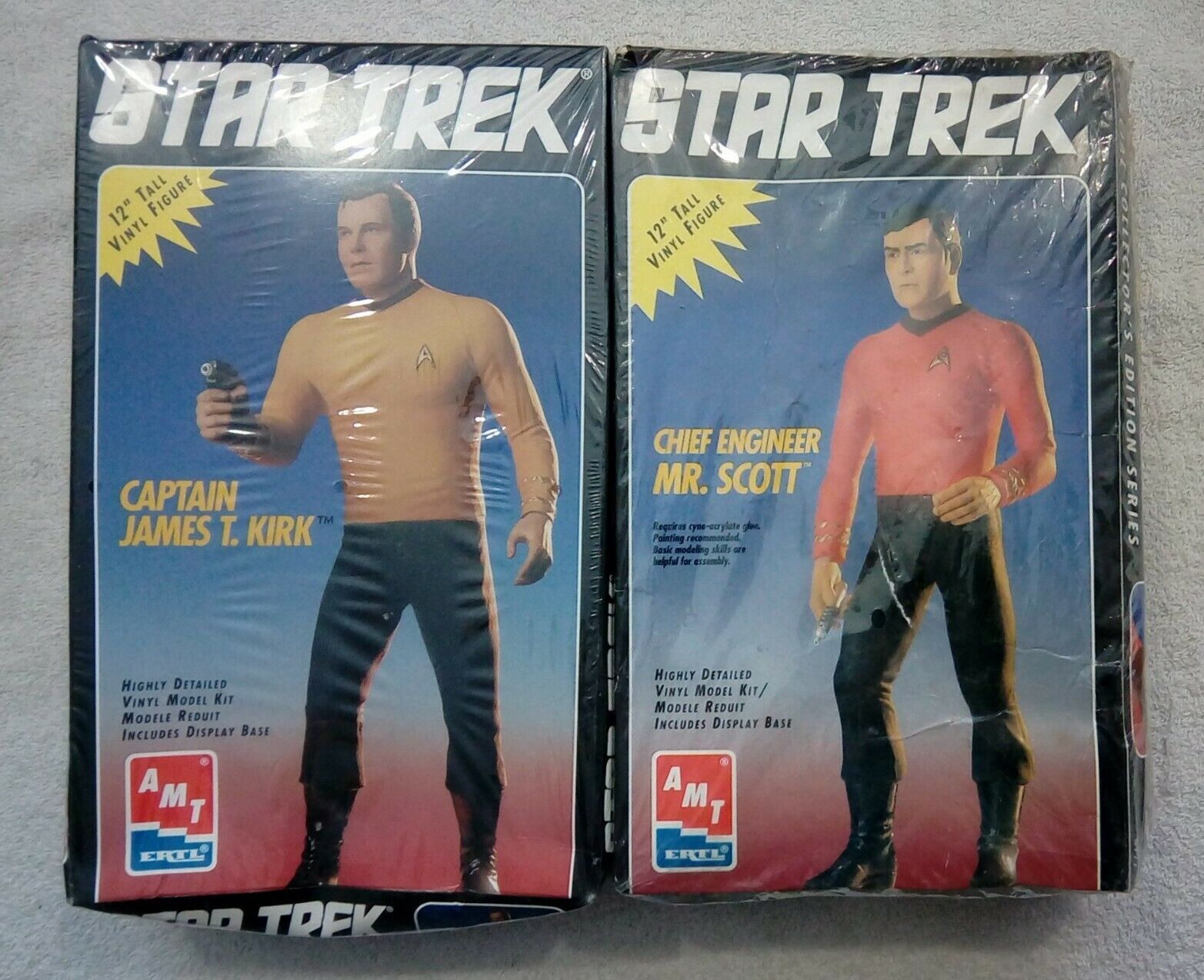 Vintage 90's Star Trek 12" Vinyl Model Figures Capt. Kirk And Mr. Scott Unopened