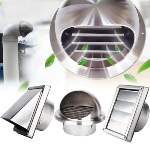 Stainless Steel Wall Air Vent Ducting Ventilation Exhaust Grille Cover Outlet