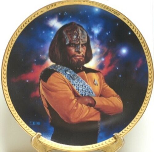Star Trek: The Next Generation Lt. Worf Plate 1993 New Boxed With Coa