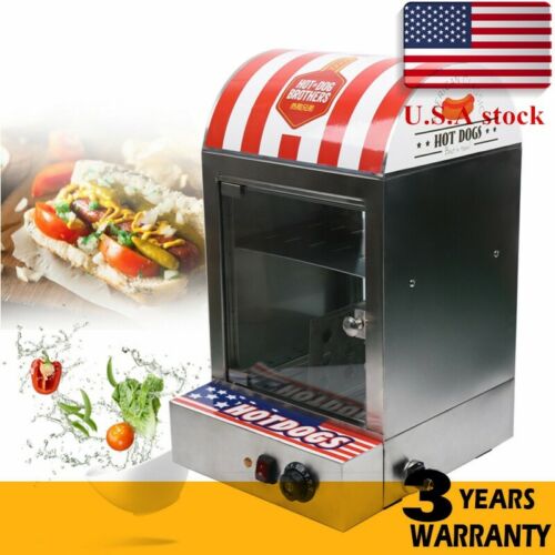 30-110℃ Commercial Electric Hot Dog Steamer Bun Sausage Warmer Heater Stove 110v