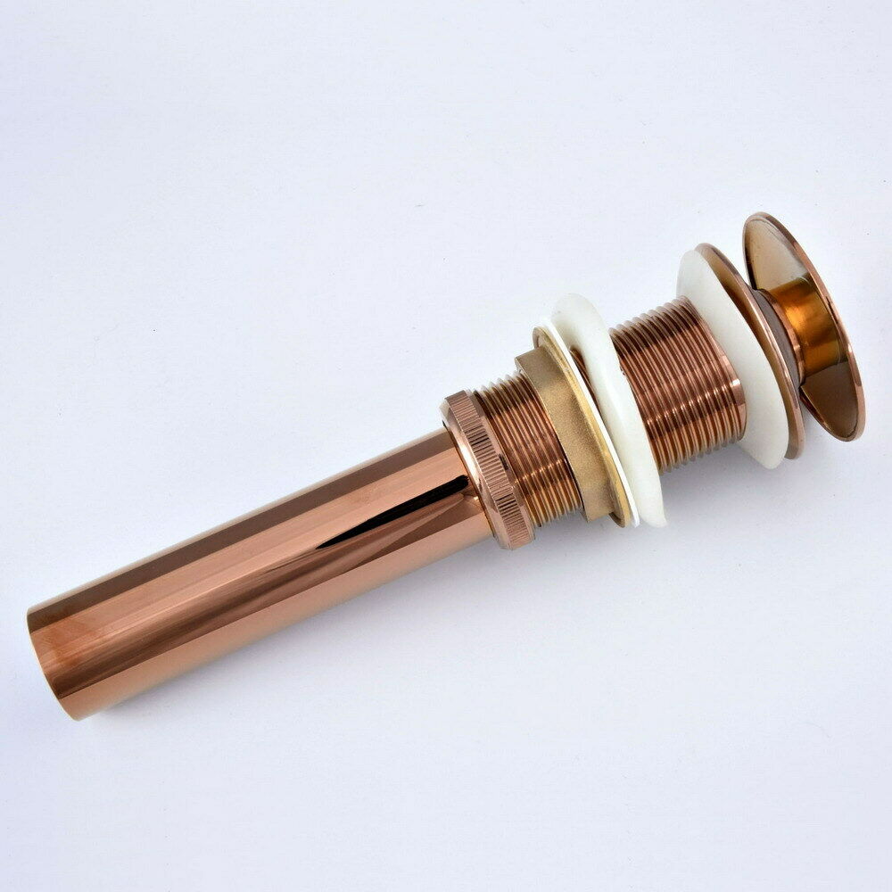 Rose Golden Copper Large Round Cap Pop Up Sink Drain Without Overflow Dsd076