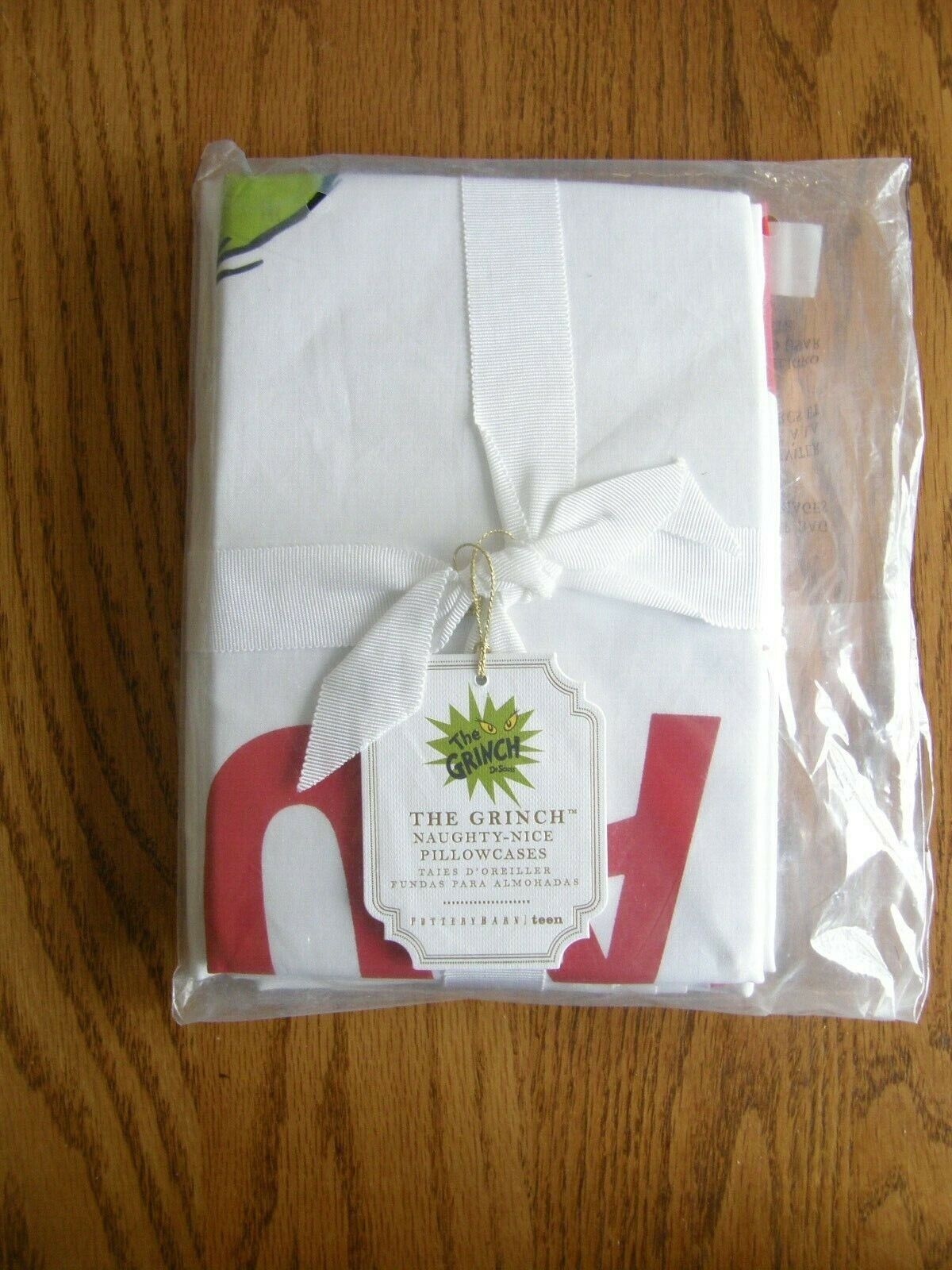 Set 2: Pottery Barn The Grinch & Max The Dog-naughty Or Nice Pillowcases - New