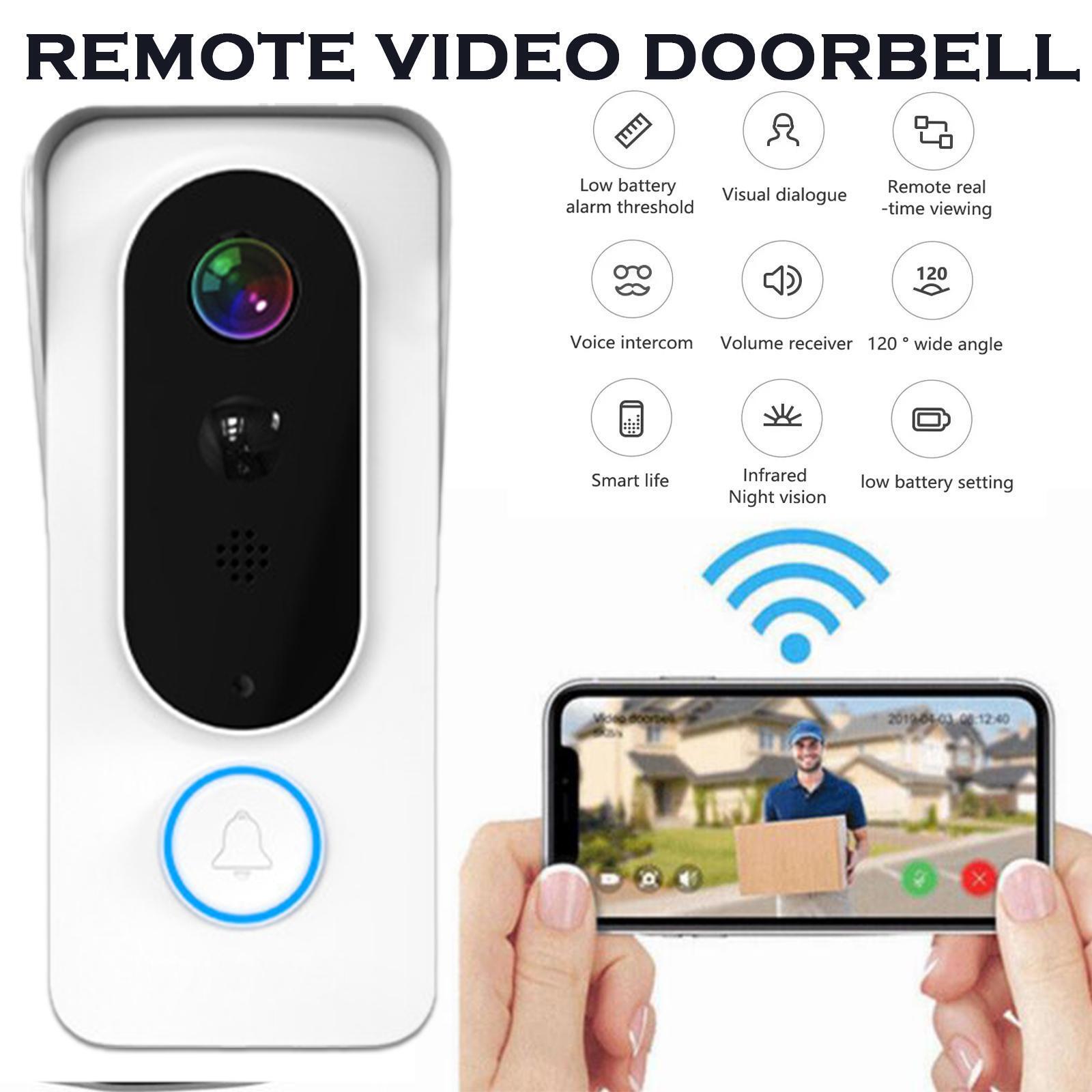 Door Bell Wifi Wireless Video 1080p Hd Doorbell Smart Camera Security S8m0