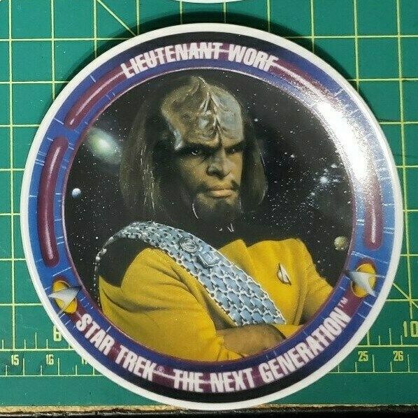 Star Trek: Next Generation Tv Series Lieutenant Worf Porcelain Mini Plate (1992)