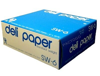 Durable 6"x10.75" Dry Waxed Deli Paper Pop-up Food Sandwich Sheets 500 Pack