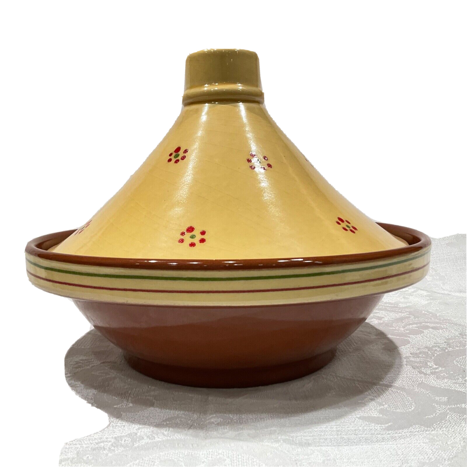 Vintage Terra Cotta Tagine Sur La Table Glazed Made In Portugal 11" Moroccan Pot