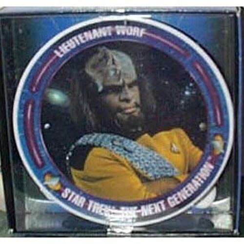 Star Trek: The Next Generation Tv Series Worf Porcelain Mini Plate 1992 Mib