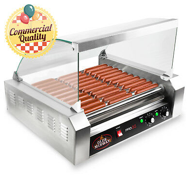 Commercial Electric 30 Hot Dog 11 Roller Grill Cooker Machine 1200-watt W Cover