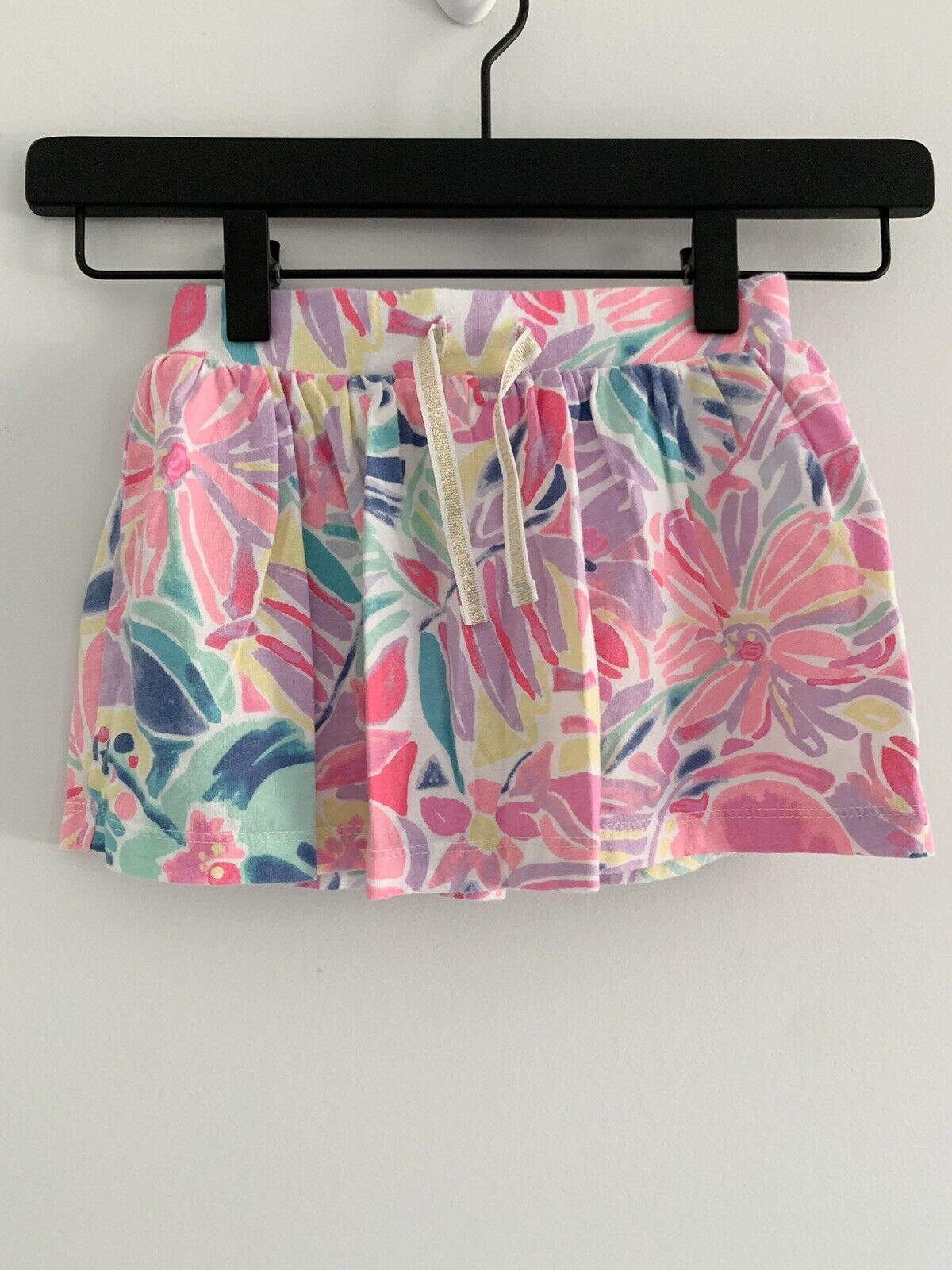 Oshkosh B’gosh Girls Size 3t Skort Skirt Patterned Neon Pink Elastic Waist