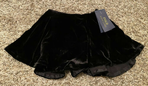 New Polo Ralph Lauren Toddler Girl's Black Velvet Skirt Size 2t 4t Nwt $79.50