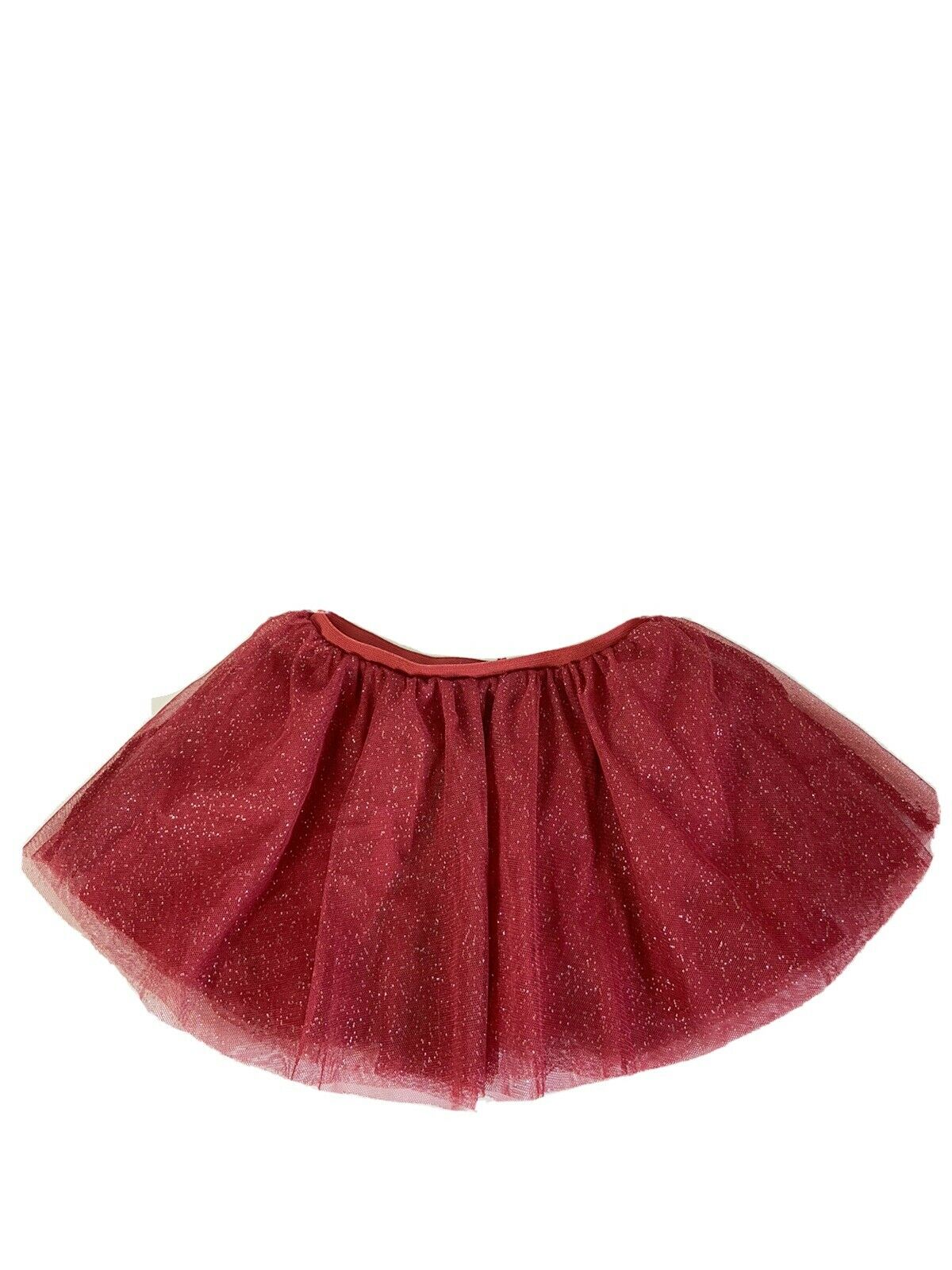 Zara Skirt Girls Sz 12/18 Months Glitter Tulle Party Red Cranberry Holiday Nwt