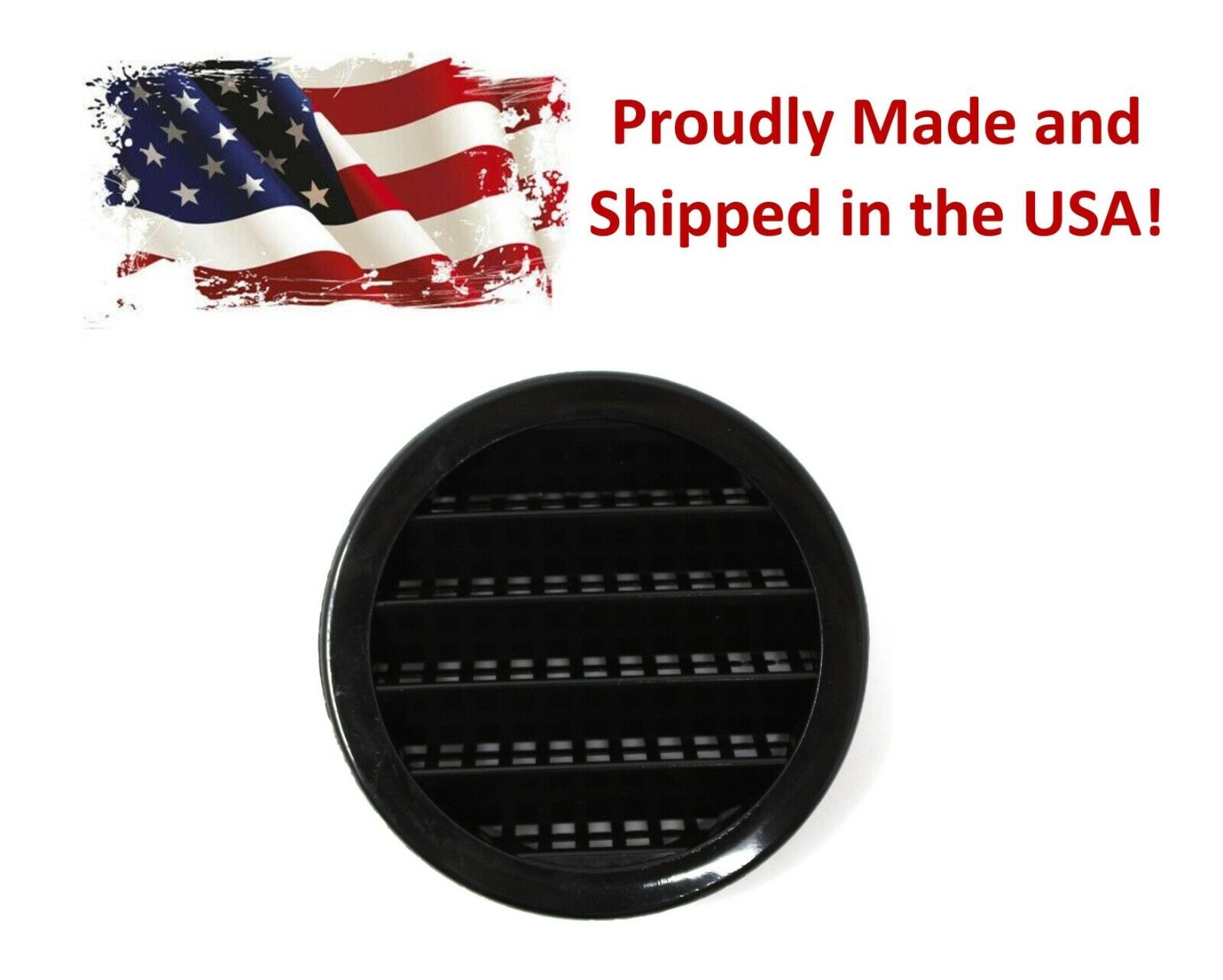 2" Black Round Plastic Louver Soffit Air Vent Reptile Screen Grille Cover