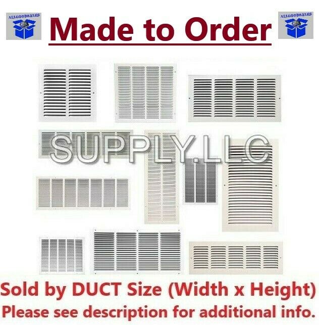 Air Vent Cover Grille Ac Wall Sidewall Ceiling Steel White - Many Duct Sizes