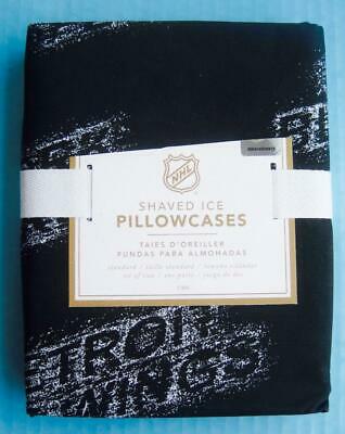 Pottery Barn Kids Nhl Shaved Ice Set Of 2 Standard Pillowcases Black Cotton Nwt