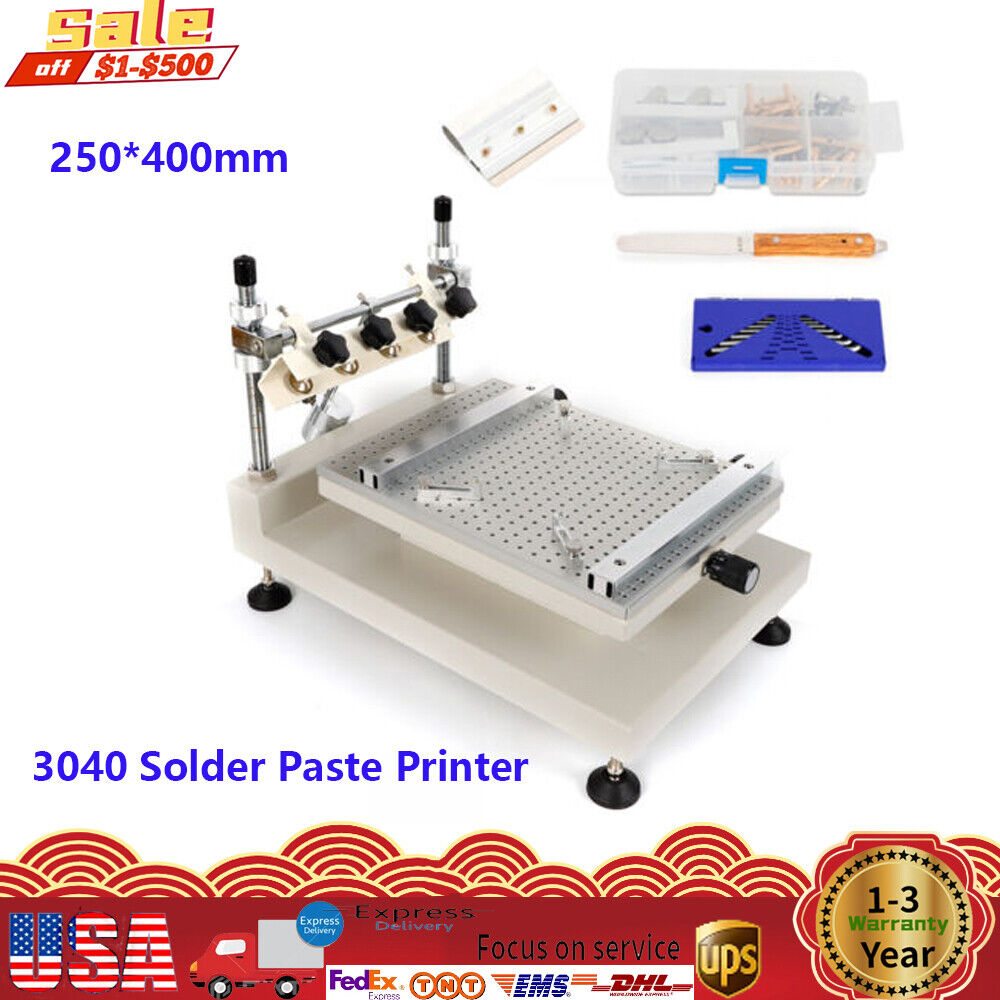 3040 Solder Paste Stencil Printer Smt Pcb Printing Machine High Precision Manual