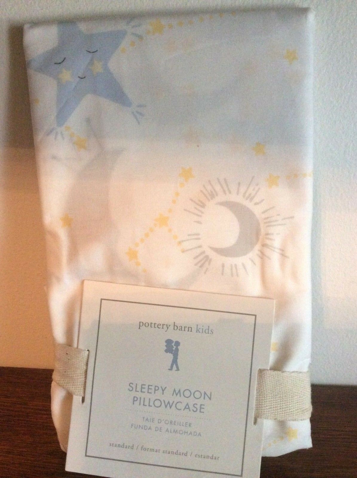 Pottery Barn Sleepy Moon Pillow Case Star Child Bed Room Girl Boy Gift Night New