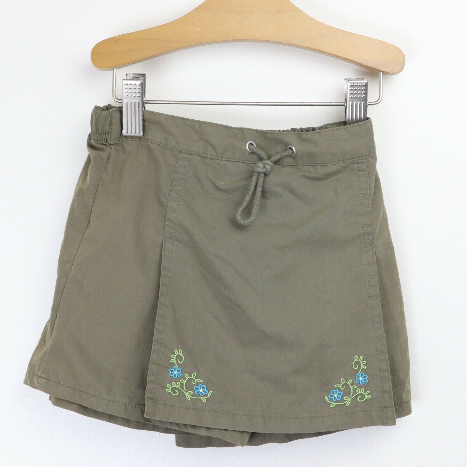 Vtg Gymboree Skort Size S 3 Toddler Girls Floral Embroidered Khaki Skirt Small