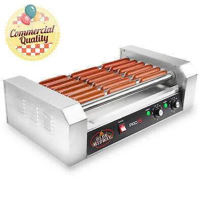 Commercial Electric 18 Hot Dog 7 Roller Grill Cooker Machine 900-watt
