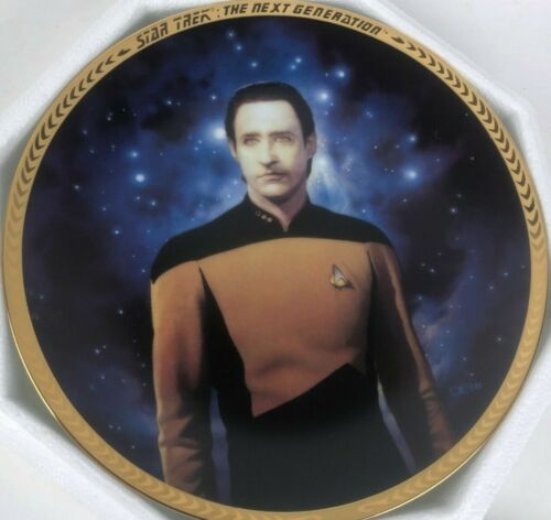 Star Trek: The Next Generation Lt. Comm Data Ceramic Plate 1993 Box With Coa