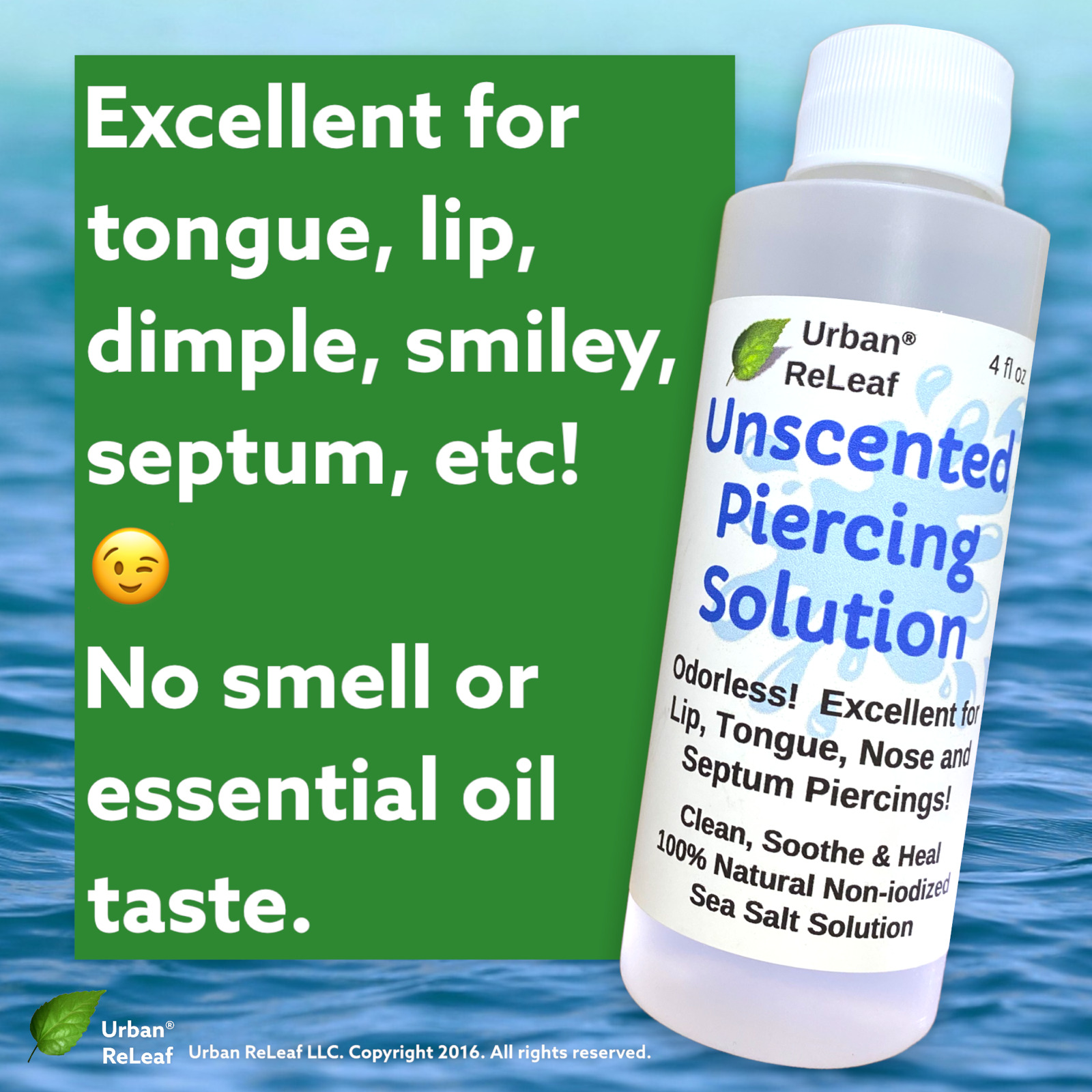 Urban Releaf Unscented Piercing Solution! Sea Salt Lip Tongue Nose Septum Mouth