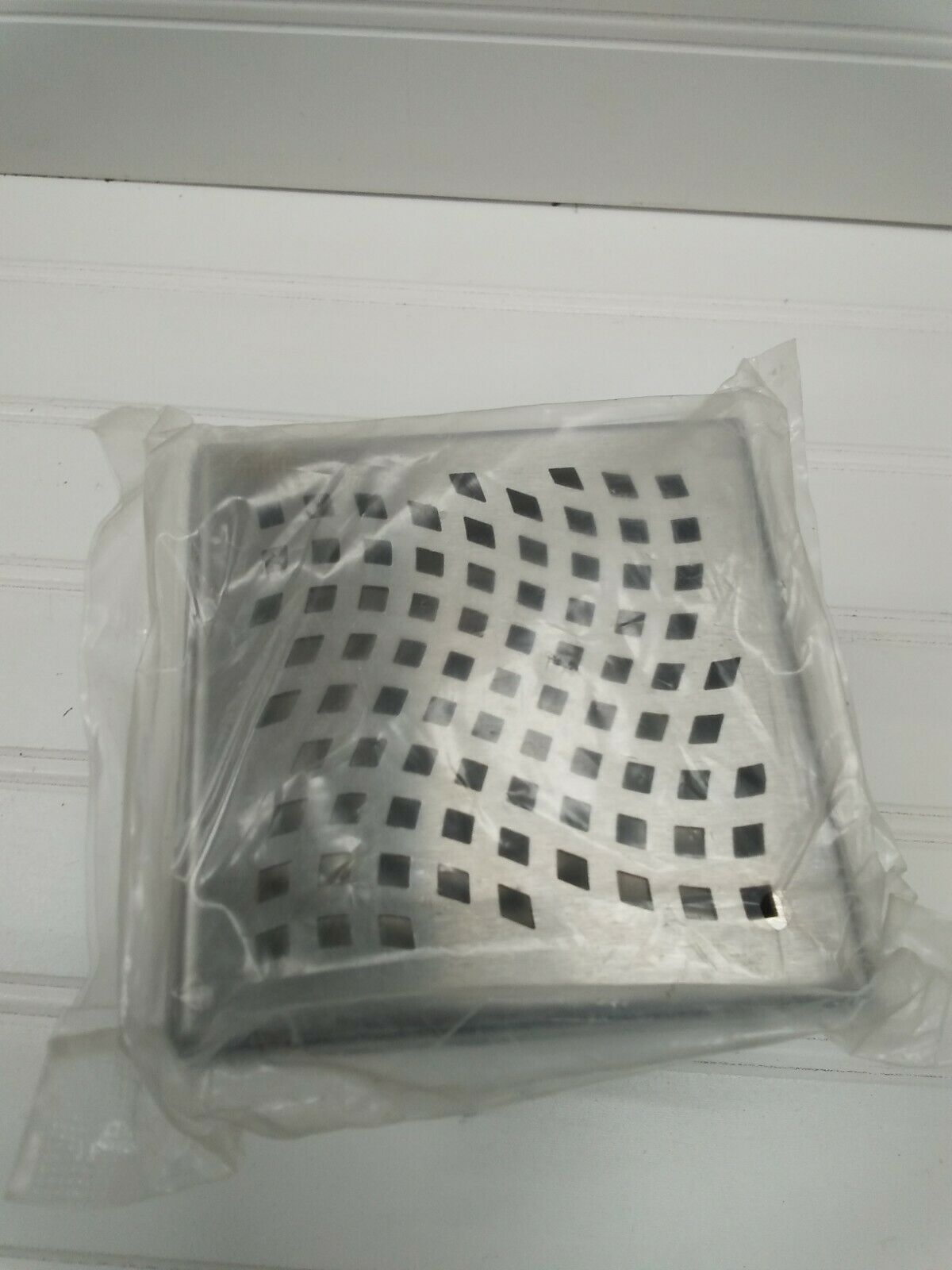 Designline 4. X 4 In. Stainless Steel Square Shower Drain Wave Pattern Drain
