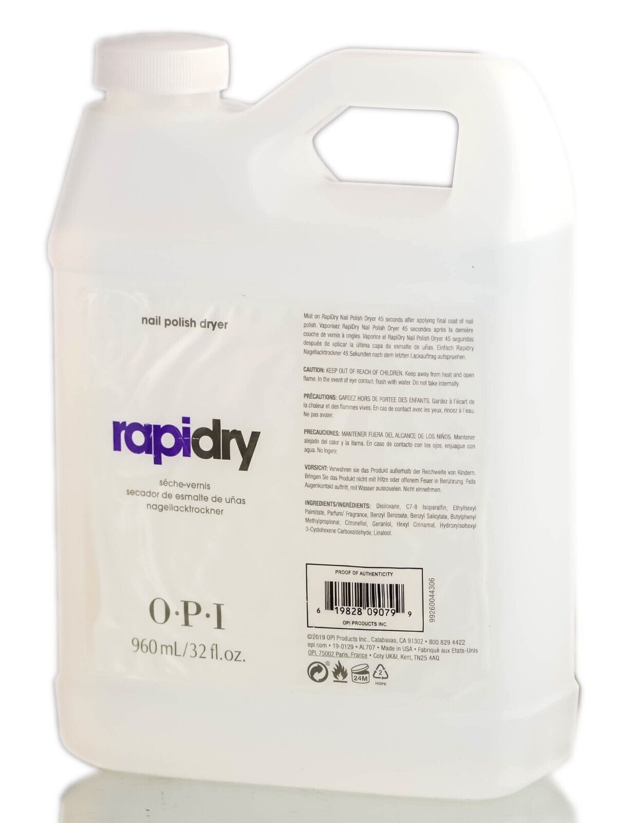 Opi Rapidry  960 Ml / 32 Fl Oz - Nail Treatment Rapid Quick Dry Reill For Spray