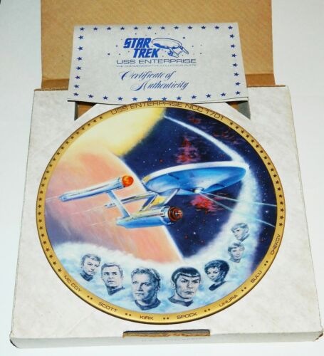 Classic Star Trek 20th Ann Enterprise Ncc-1701 Ceramic Plate 1986 Mib Coa